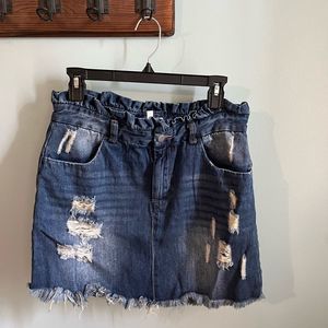 Hayden distressed denim womens skirt large 12-14